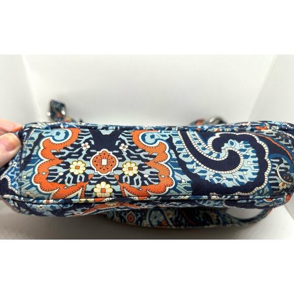 Vera Bradley Narrakesh Blue Orange Paisley Crossbody Bag Purse Tote - Picture 5 of 6